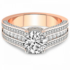 9ct Rose Gold Idris Secret Halo Lab Diamond Ring front image