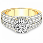 9ct Yellow Gold Idris Secret Halo Lab Diamond Ring front image