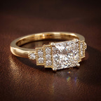 9ct Yellow Gold Joy Tapering Side Stone Lab Diamond Ring color product image one