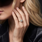 9ct Yellow Gold Joy Tapering Side Stone Lab Diamond Ring model image two