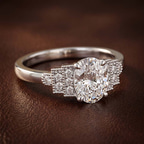 9ct White Gold Joy Tapering Side Stone Lab Diamond Ring color product image two