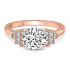 9ct Rose Gold Joy Tapering Side Stone Lab Diamond Ring front image