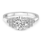 9ct White Gold Joy Tapering Side Stone Lab Diamond Ring front image