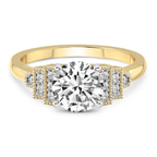 18kt Yellow Gold Joy Tapering Side Stone Lab Diamond Ring front image