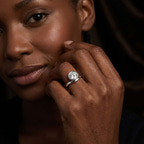 9ct Yellow Gold Bezel Crest Solitaire Lab Diamond Ring model image