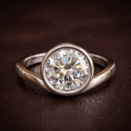 9ct Yellow Gold Bezel Crest Solitaire Lab Diamond Ring color product image one