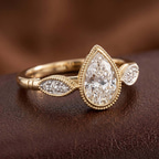 14kt White Gold Everly Vintage Bezel Lab Diamond Ring color product image one