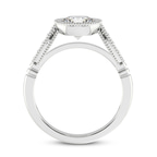 14kt White Gold Everly Vintage Bezel Lab Diamond Ring side right image one