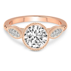 10kt Rose Gold Everly Vintage Bezel Lab Diamond Ring front image