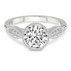 14kt White Gold Everly Vintage Bezel Lab Diamond Ring front image