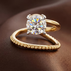 10kt Yellow Gold Crest Wrap Four Prong Solitaire Lab Diamond Ring color product image one
