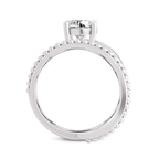 9ct White Gold Crest Wrap Four Prong Solitaire Lab Diamond Ring side right image one