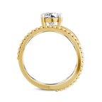 10kt Yellow Gold Crest Wrap Four Prong Solitaire Lab Diamond Ring side right image one