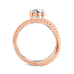 2.82 ct. round Crest Wrap Four Prong Solitaire Lab Diamond Ring in 10kt rose gold side right image one