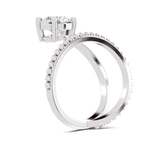 9ct White Gold Crest Wrap Four Prong Solitaire Lab Diamond Ring standing product image one