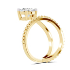 10kt Yellow Gold Crest Wrap Four Prong Solitaire Lab Diamond Ring standing product image one