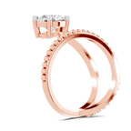 2.82 ct. round Crest Wrap Four Prong Solitaire Lab Diamond Ring in 10kt rose gold standing product image one