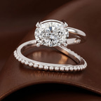 9ct White Gold Crest Wrap Four Prong Solitaire Lab Diamond Ring color product image two