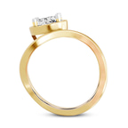 10kt Yellow Gold Infinity Crest Four Prong Solitaire Lab Diamond Ring side right image one