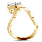 10kt Yellow Gold Infinity Crest Four Prong Solitaire Lab Diamond Ring standing product image one