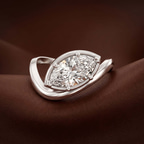 10kt Yellow Gold Infinity Crest Four Prong Solitaire Lab Diamond Ring color product image two