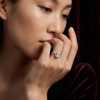 10kt Yellow Gold Aria Crest Half Pave Lab Diamond Ring model image