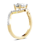 10kt Yellow Gold Aria Crest Half Pave Lab Diamond Ring standing product image one