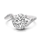 9ct White Gold Aria Crest Half Pave Lab Diamond Ring front image