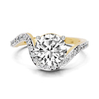10kt Yellow Gold Aria Crest Half Pave Lab Diamond Ring front image