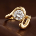 2.82 ct. round Vera Bezel Crest Lab Diamond Ring in 14kt white gold color product image one