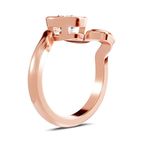 14kt Rose Gold Vera Bezel Crest Lab Diamond Ring standing product image one