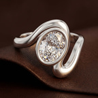 2.82 ct. round Vera Bezel Crest Lab Diamond Ring in 14kt white gold color product image two