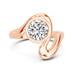 14kt Rose Gold Vera Bezel Crest Lab Diamond Ring front image