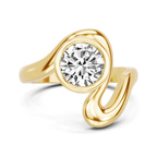 10kt Yellow Gold Vera Bezel Crest Lab Diamond Ring front image