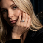 10kt Rose Gold Curved Crest Lab Diamond Ring model image