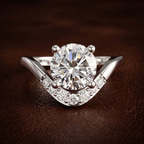 2.59 ct. pear Curved Crest Lab Diamond Ring in 14kt yellow gold color product image one