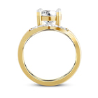 9ct Yellow Gold Curved Crest Lab Diamond Ring side right image one