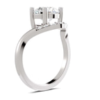 1.41 ct. round Curved Crest Lab Diamond Ring in platinum standing product image one