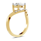 9ct Yellow Gold Curved Crest Lab Diamond Ring standing product image one
