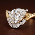 1.41 ct. round Curved Crest Lab Diamond Ring in platinum color product image two
