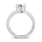 1.35 ct. cushion Pave Crest Lab Diamond Ring in 10kt white gold side right image one