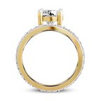 9ct Yellow Gold Pave Crest Lab Diamond Ring side right image one
