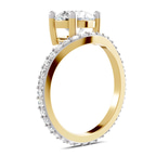 9ct Yellow Gold Pave Crest Lab Diamond Ring standing product image one