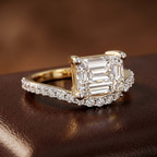 10kt Rose Gold Pave Crest Lab Diamond Ring color product image two