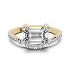 9ct Yellow Gold Pave Crest Lab Diamond Ring front image