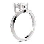 2.81 ct. pear Half Pave Crest Lab Diamond Ring in platinum standing product image one