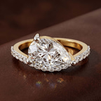 2.06 ct. oval Half Pave Crest Lab Diamond Ring in 14kt rose gold color product image two