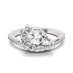 2.81 ct. pear Half Pave Crest Lab Diamond Ring in platinum front image