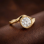 2.82 ct. round Ava Crest Lab Diamond Ring in 18kt rose gold color product image one
