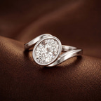 9ct Yellow Gold Ava Crest Lab Diamond Ring color product image two